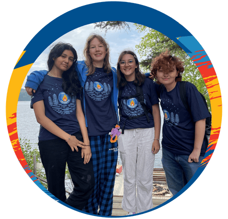 A group of teens with the backpack