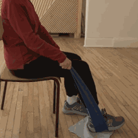 Short clip of a person doing sitting leg press